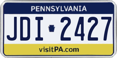 PA license plate JDI2427