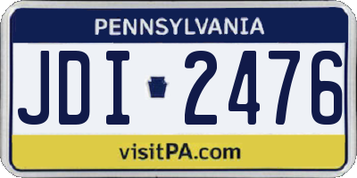 PA license plate JDI2476