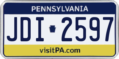 PA license plate JDI2597