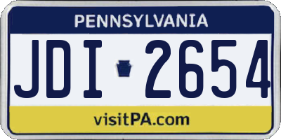 PA license plate JDI2654