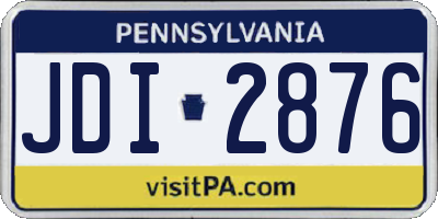 PA license plate JDI2876