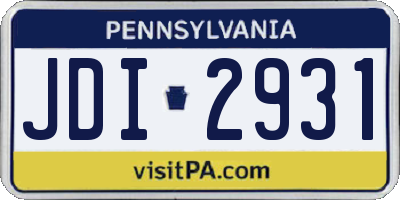 PA license plate JDI2931