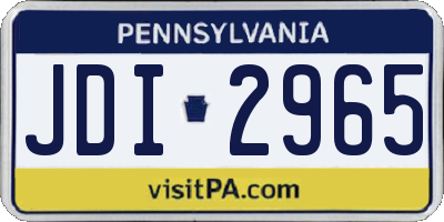 PA license plate JDI2965
