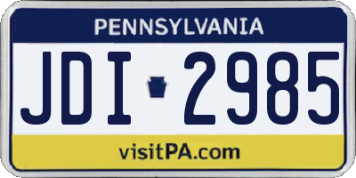 PA license plate JDI2985