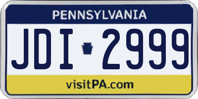 PA license plate JDI2999