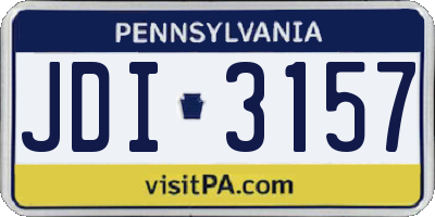 PA license plate JDI3157