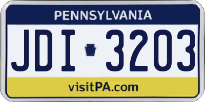 PA license plate JDI3203