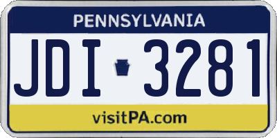 PA license plate JDI3281