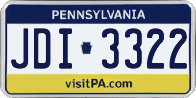 PA license plate JDI3322
