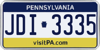 PA license plate JDI3335