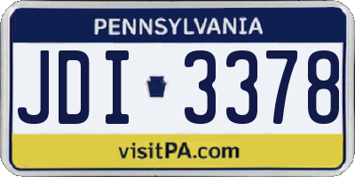 PA license plate JDI3378