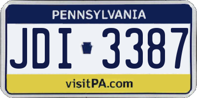 PA license plate JDI3387