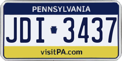 PA license plate JDI3437