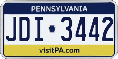 PA license plate JDI3442