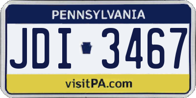 PA license plate JDI3467