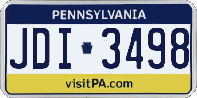 PA license plate JDI3498