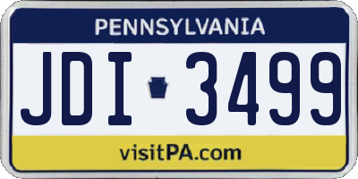 PA license plate JDI3499