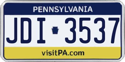 PA license plate JDI3537