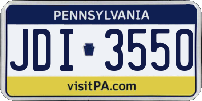 PA license plate JDI3550