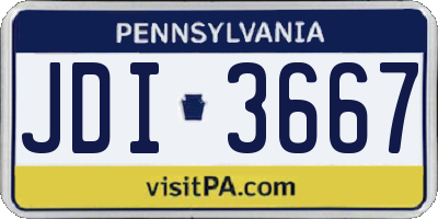 PA license plate JDI3667