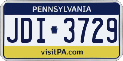 PA license plate JDI3729