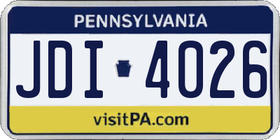 PA license plate JDI4026