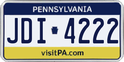 PA license plate JDI4222