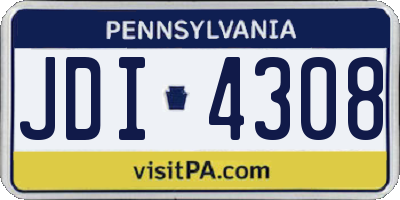 PA license plate JDI4308
