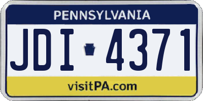 PA license plate JDI4371