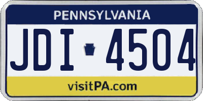 PA license plate JDI4504