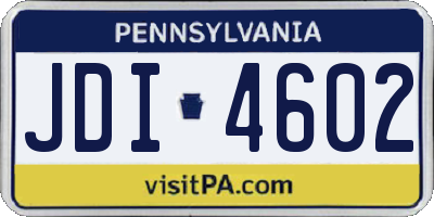 PA license plate JDI4602