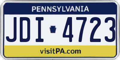 PA license plate JDI4723