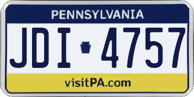 PA license plate JDI4757