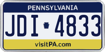 PA license plate JDI4833