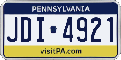 PA license plate JDI4921