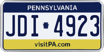 PA license plate JDI4923