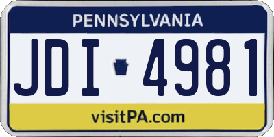 PA license plate JDI4981