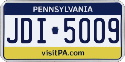 PA license plate JDI5009