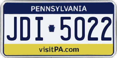 PA license plate JDI5022