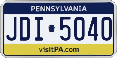 PA license plate JDI5040