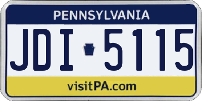 PA license plate JDI5115