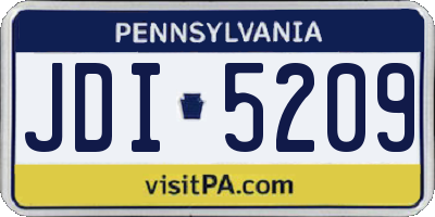 PA license plate JDI5209