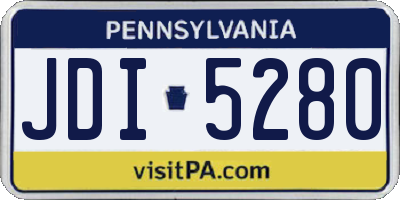 PA license plate JDI5280