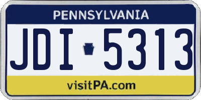 PA license plate JDI5313