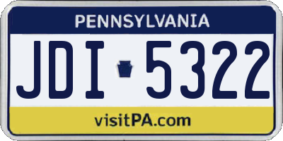 PA license plate JDI5322