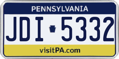 PA license plate JDI5332