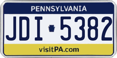 PA license plate JDI5382