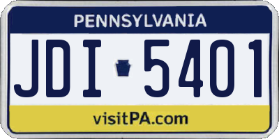 PA license plate JDI5401