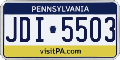 PA license plate JDI5503