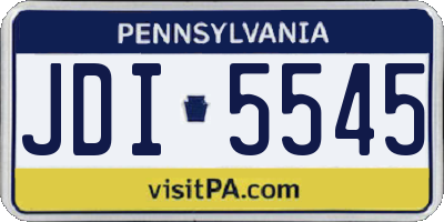 PA license plate JDI5545